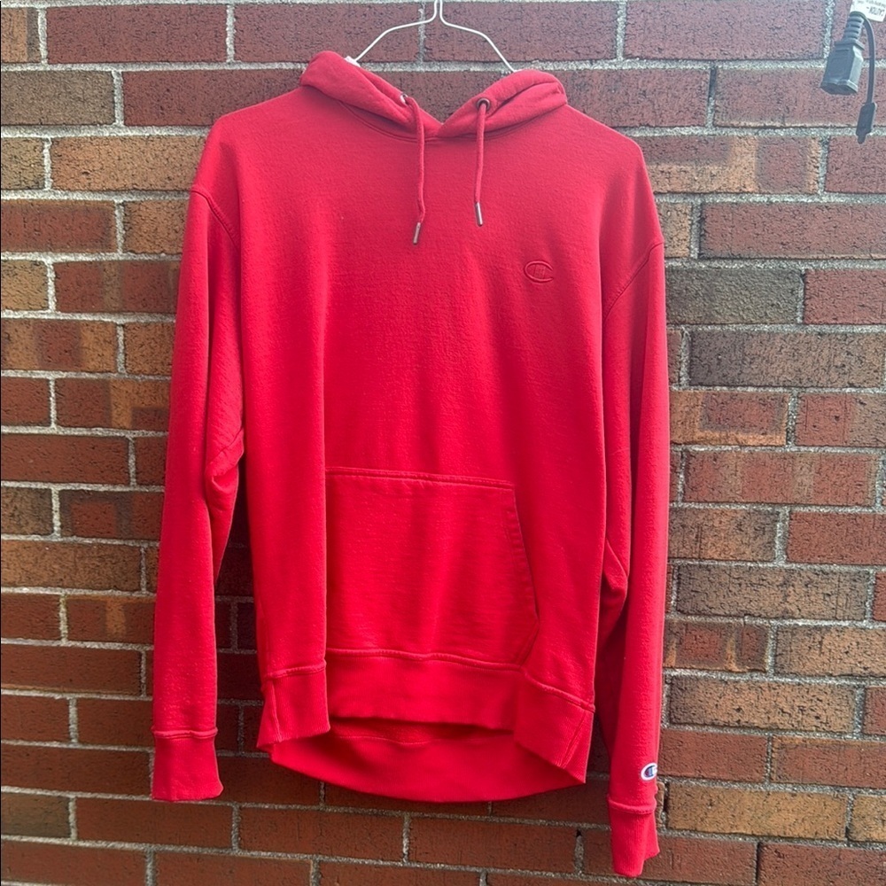 Champion Red Pullover Sweater Soft Cotton Athletic Fit
